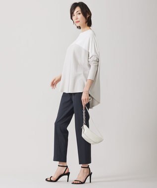 ICB 【洗える】 ヴィスコースワイド プルオーバー オフホワイト×トープ系