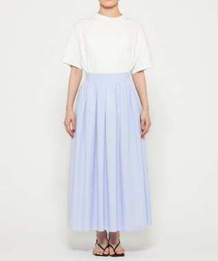 uncrave カラータイプライター フレアスカート サックス