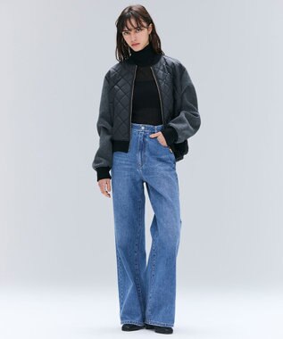 BEIGE， 【洗える】NAVIGLIO / フルレングスデニムバギーパンツ L.Indigo