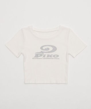 WEGO 別注PIKOラメ　リブT ホワイト