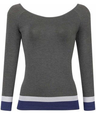 WACOAL あったかインナー よく伸びる生地 袖丈調節可能(7分袖~9分袖) 保温性(身生地) 9分袖 長袖 【360°ラクストレッチ】 レディース CLD371 /ワコール グレー