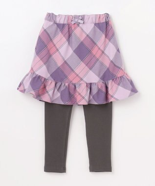 ANY KIDS チェック スカッツ ラベンダー系チェック