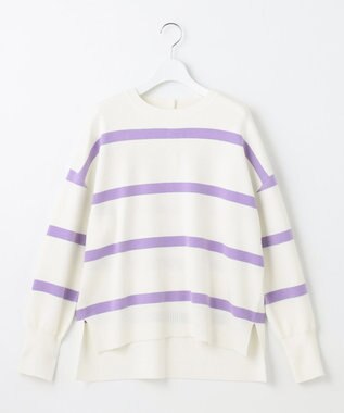 自由区 【WEB&一部店舗限定】スムージーカラー ニット オフ×ラベンダー