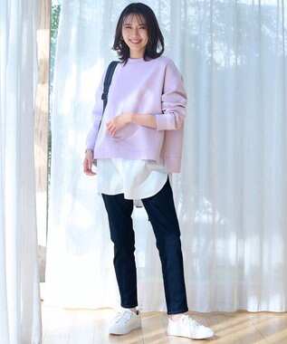 ANY 【洗濯機可】ライトウェイトクルーネックプルオーバー ラベンダー