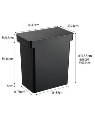 tower 密閉米びつ タワー 20kg 計量カップ付 ブラック ブラック