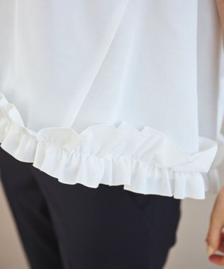 #Newans 【金子綾さんインスタライブご紹介アイテム】〈小柄さんにお勧め〉フリルヘムジレブラウス ホワイト
