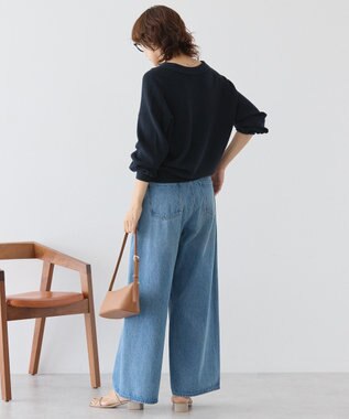 AMERICAN HOLIC バイパチ片畦衿付きニットプルオーバー Navy