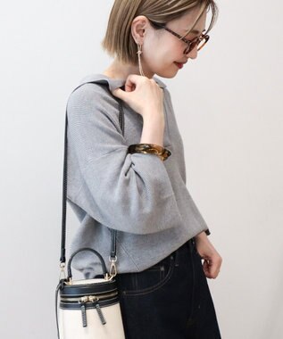 AMERICAN HOLIC バイパチ片畦衿付きニットプルオーバー Gray Mixture