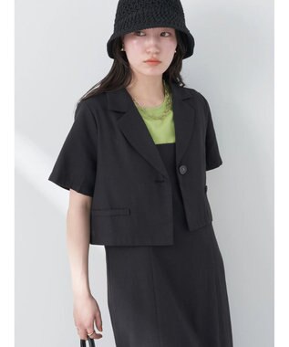 earth music&ecology リサイクルポリエステルブレンドショートシャツ Black