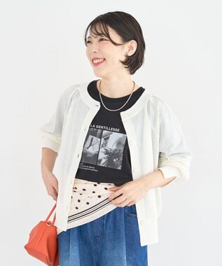 Green Parks 【しのばせカーデ】ポケッタブルＵＶカットニットカーディガン Off White