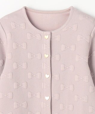 ANY KIDS リボン ジャガード カーディガン ベージュ