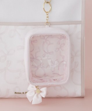 Maison de FLEUR リボンプリントクリアポーチ Pink