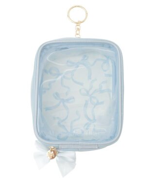 Maison de FLEUR リボンプリントクリアポーチ Light Blue
