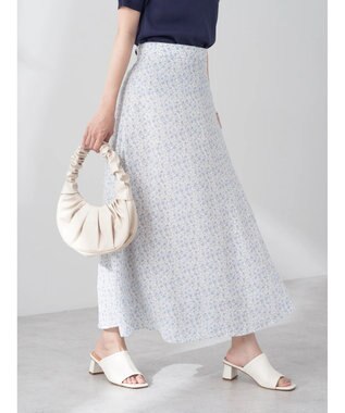 earth music&ecology フラワープリントフレアスカート Off White