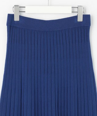 ANY SIS CICA加工 ニット フレア スカート ブルー