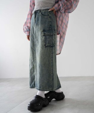 WEGO カーゴデニムスカート デニム中濃色
