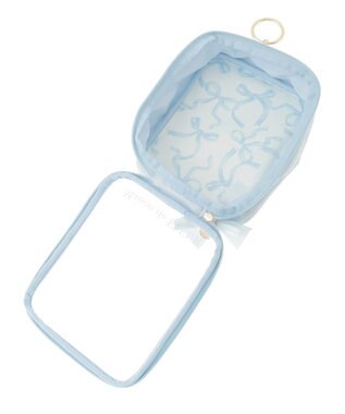 Maison de FLEUR リボンプリントクリアポーチ Light Blue