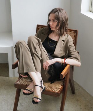 YECCA VECCA ハーフスリーブクロップドジャケット Brown