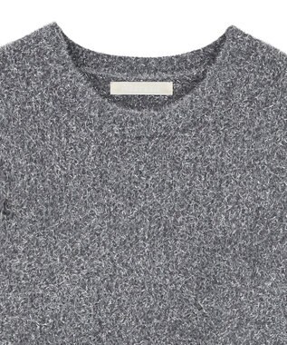 Green Parks ・ｆｕｒｒｙ　ｒａｔｅ　ラメフェザー袖フリンジニット Gray