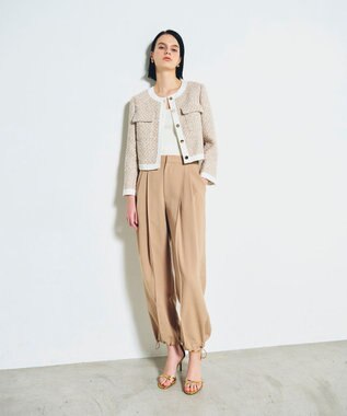 GRACE CONTINENTAL ツイードトリミングジャケット ベージュ