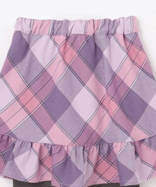 ANY KIDS チェック スカッツ ラベンダー系チェック