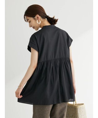 Green Parks 接触冷感　フレンチスリーブチュニック Black