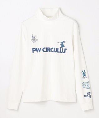 PW CIRCULUS 【吸水速乾 / UV遮蔽率99.5% UVカット / ストレッチ】【WOMEN】ラビットグラフィック ロングスリーブモックT ゴルフウェア レディース ホワイト系