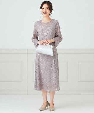 ANY SIS 【洗える】総レース ワンピース ピンク