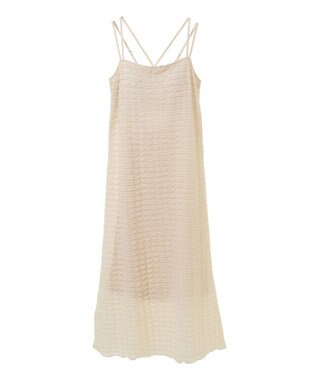 Green Parks カップ付きフリル生地キャミワンピース Ecru