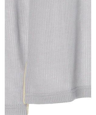 Green Parks 配色ステッチシアーリブプルオーバー Gray