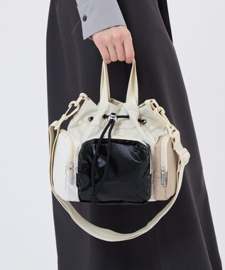 LeSportsac CONV DRAWSTRING CRSSBDY/ベージュ/ブラックシャイン/メレンゲ ベージュ/ブラックシャイン/メレンゲ