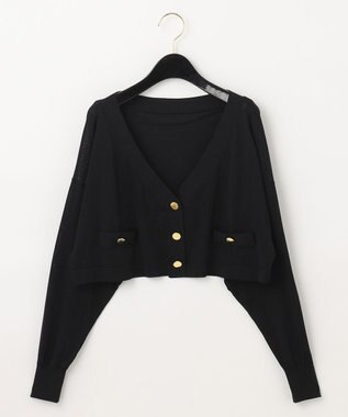 GRACE CONTINENTAL ショートルーズニットカーディガン ブラック