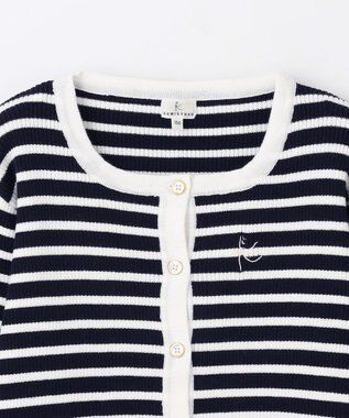 組曲 KIDS 【150-160cm】ボーダーカーディガン ネイビー系1