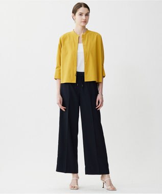 ICB L 【新色追加・UVケア・接触冷感・速乾・防シワ・洗える】 FluidBackSatin  ワイドパンツ ネイビー系