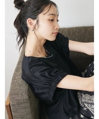 CRAFT STANDARD BOUTIQUE 【ＵＶカット】ギャザースリーブプルオーバー Black