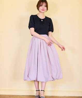 Feroux チュールレイヤード バルーンスカート ピンク系