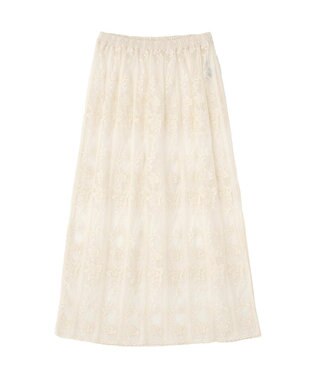 Green Parks レイヤードレーススカート Ecru