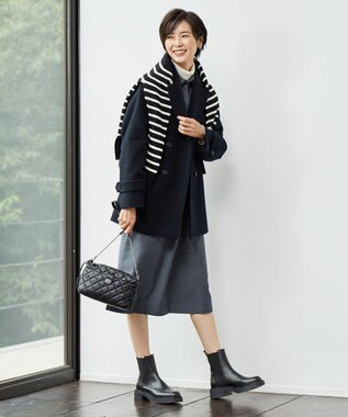 J.PRESS LADIES Jackal 140s ソフトメルトン Pコート ネイビー系