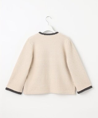 自由区 ツイードライクニット カーディガン ベージュ系