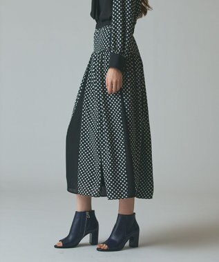 GRACE CONTINENTAL ドットコンビスカート ブラック