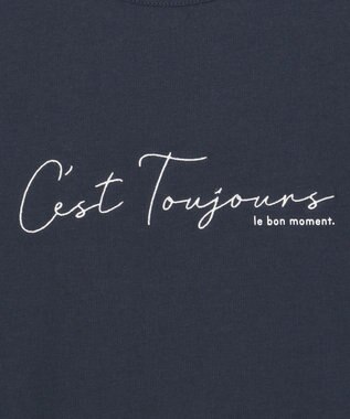 ANY SIS 【美人百花6月号掲載】フレンチスリーブロゴ Tシャツ ネイビー