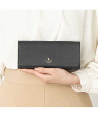 LANVIN en Bleu リュクサンブール かぶせ長財布 ダークネイビー