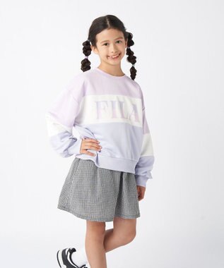 OP／FILA 【FILA】パステルカラークルーネックスウェット/キッズ ラベンダー