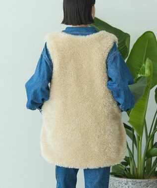 AMERICAN HOLIC 【選べる丈】ベア風ファーベスト Gray Beige