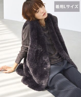 AMERICAN HOLIC 【選べる丈】ベア風ファーベスト Charcoal Gray