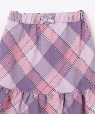 ANY KIDS チェック スカッツ ラベンダー系チェック