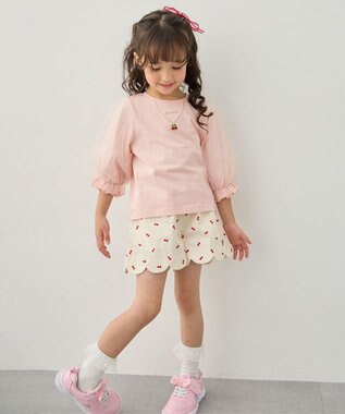 ANY KIDS 【洗濯機可能】スカラップショートパンツ エクリュ（サクランボ×ドット）