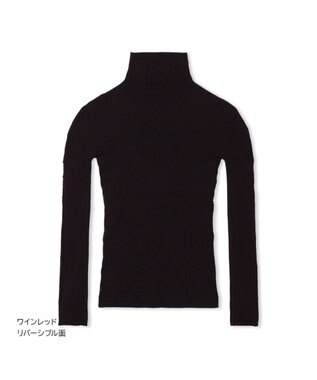 Chacott 【ノーソーイングニット】リバーシブルハイネックトップ ワインレッド