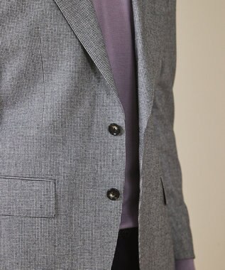 GOTAIRIKU 【CANONICO/カノニコ】サキソニーウールコットンブレンド ジャケット_グレー千鳥柄 ライトグレー×千鳥格子