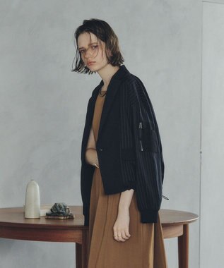 YECCA VECCA MA-1風デザインジャケット Stripe